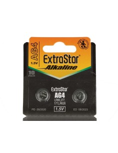 Pila Batteria A Bottone LR626 LR66 177 1,5V Extrastar AG4 Confezione Da 10 Pile 2