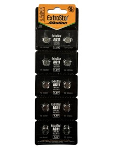 Pila Batteria A Bottone LR721 LR58 162 1,5V Extrastar AG11 Confezione Da 10 Pile 2