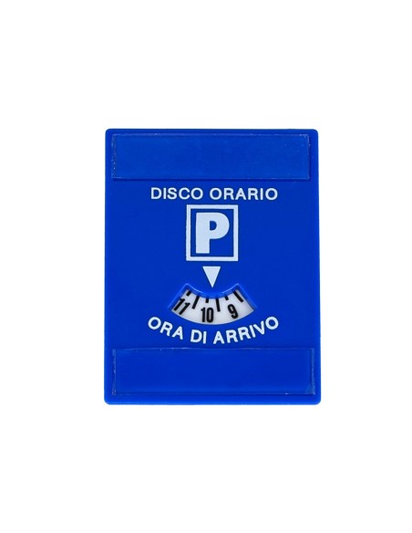 Disco Orario In Plastica Rigida Con Porta Avvisi Per Sosta Breve Doppio Adesivo 80X60mm