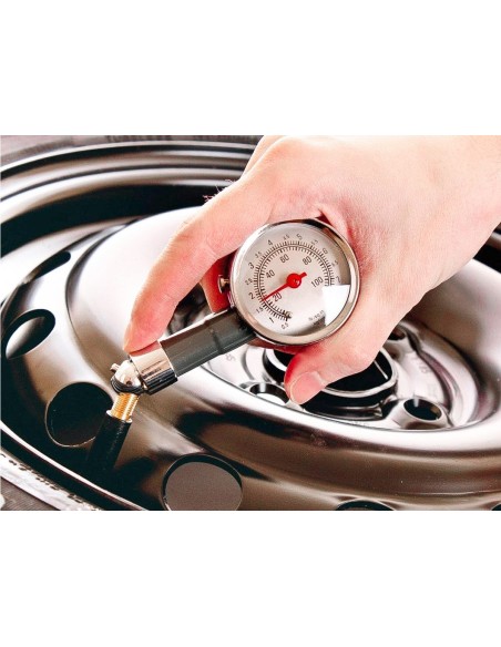 Manometro Analogico Pneumatici e Ruote Provapressione Gomme Auto Moto
