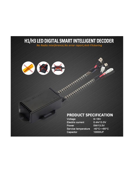 Led Warning Canceller H1 H3 12V Filtro Resistenza Cancella Errore Kit Full Led