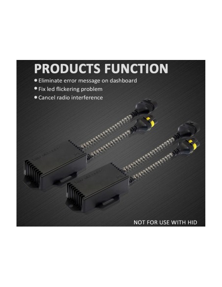 Led Warning Canceller HB3 9005 H10 HB4 9006 12V Filtro Resistenza Cancella Errore Kit Full Led