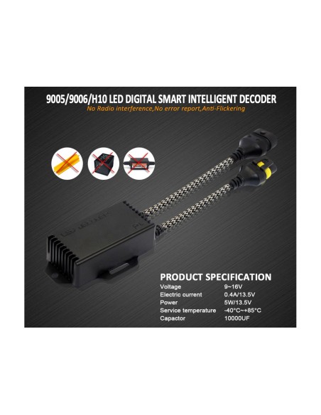 Led Warning Canceller HB3 9005 H10 HB4 9006 12V Filtro Resistenza Cancella Errore Kit Full Led