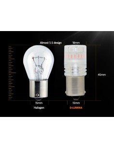 Lampada Led 1156 BA15S P21W Canbus Rosso 12V No Polarita IP67 Illuminazione 360 Gradi 2