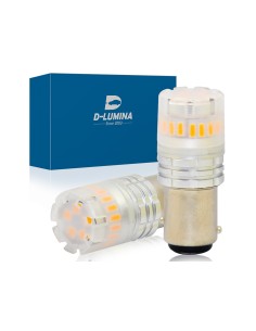 Lampada Led 1157 BAY15D P21/5W Canbus Arancione Ambra 12V No Errore IP67 Illuminazione 360 Gradi