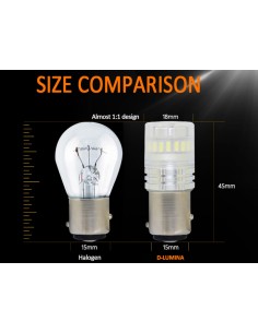Lampada Led 1157 BAY15D P21/5W Canbus Bianco 12V No Errore IP67 Illuminazione 360 Gradi 2