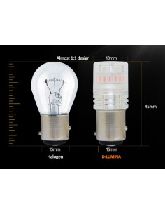 Lampada Led 1157 BAY15D P21/5W Canbus Rosso 12V No Errore IP67 Illuminazione 360 Gradi 2