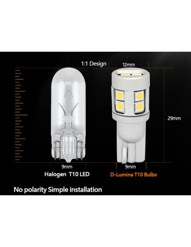 Lampada Led T10 W5W Canbus 12V 3W No Polarita 600 Lumen 360 Gradi