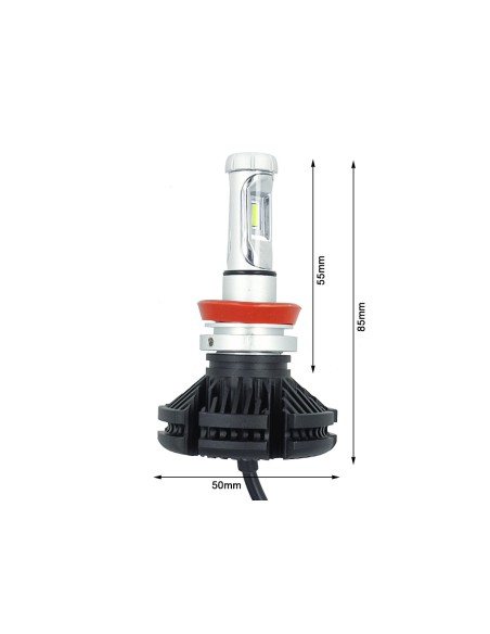 Kit Full Lampada Led H8 H11 12V 24V 30W 3600 Lumen IP67 Per Abbagliante e Fendinebbia Senza Driver