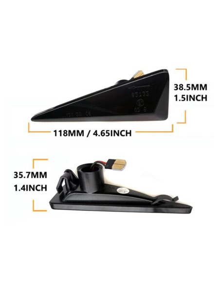 Kit Freccia Laterale a Led Side Marker Dinamica Lente Fume Renault Avantime Espace IV Megane II Scenic