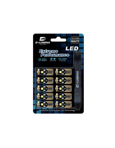 10 Lampada Led T10 W5W Canbus 12V 3 SMD 3030 Bianco Freddo 6000K + Leva Rimozione Antigraffio