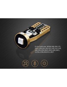 10 Lampada Led T10 W5W Canbus 12V 3 SMD 3030 Green Verde + Leva Rimozione Antigraffio 2