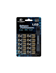 10 Lampada Led T10 W5W Canbus 12V 3 SMD 3030 Rosso + Leva Rimozione Antigraffio