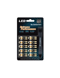 10 Lampada Led T10 W5W Canbus 12V 5 SMD 5050 Green Verde + Leva Rimozione Antigraffio