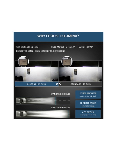 Coppia Lampada Hid Xenon D4S 6000K Attacco Metallo