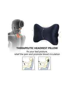 2 Pezzi Cuscini Poggiatesta Auto Ergonomici e Traspiranti Colore Beige 2