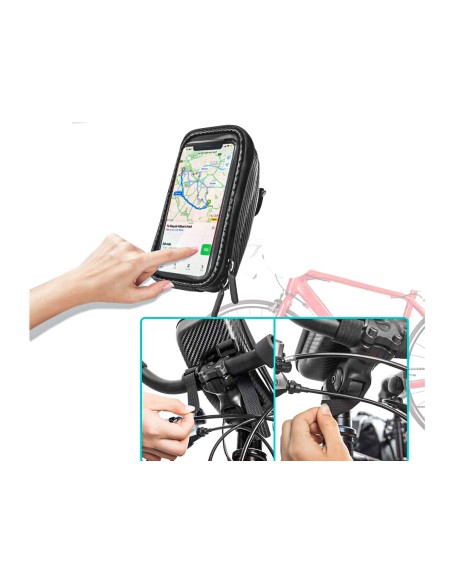 Borsa Porta Celluare Da Telaio Moto Bici Impermeabile Portaoggetti Universale Fino a 6,8 Pollici