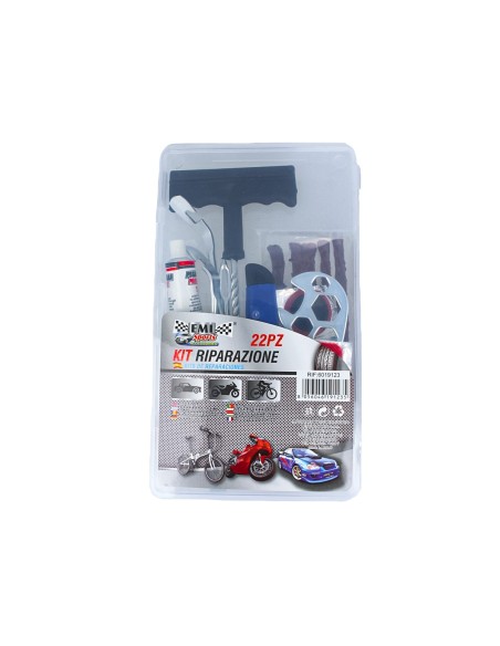 Kit Riparazione Gomme Auto Moto Bici Da 22 Pezzi
