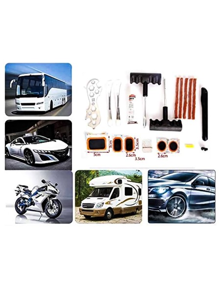 Kit Riparazione Gomme Auto Moto Bici Da 22 Pezzi