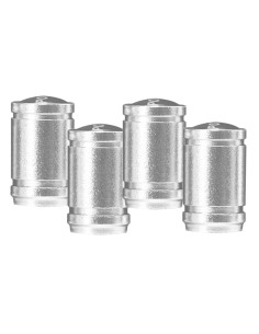 4 Tappi Valvola Pneumatici Auto Antipolvere Colore Argento 2