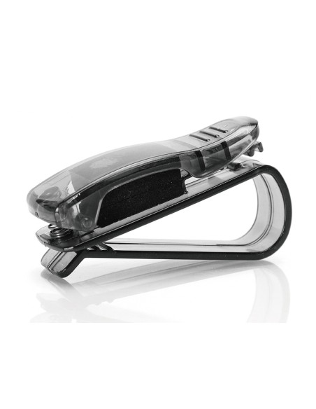 Clip Portaocchiali per Auto Da Parasole Colore Nero Supporto per Occhiali e Biglietti
