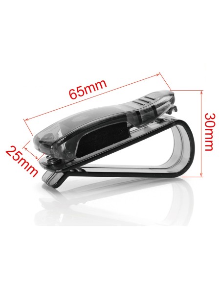 Clip Portaocchiali per Auto Da Parasole Colore Nero Supporto per Occhiali e Biglietti