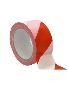 Nastro Adesivo Segnalatico PPL Bianco Rosso 50mm X 50mt