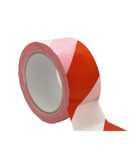 Nastro Adesivo Segnalatico PPL Bianco Rosso 50mm X 50mt
