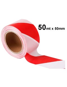 Nastro Adesivo Segnalatico PPL Bianco Rosso 50mm X 50mt 2