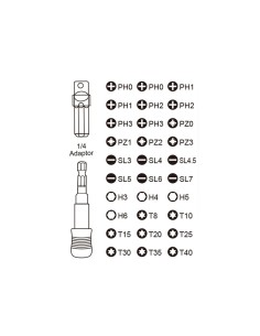 Kit Punte Cacciavite CR-V Da 32 Pezzi Con Portainserti Magnetico a Sgancio Rapido 2