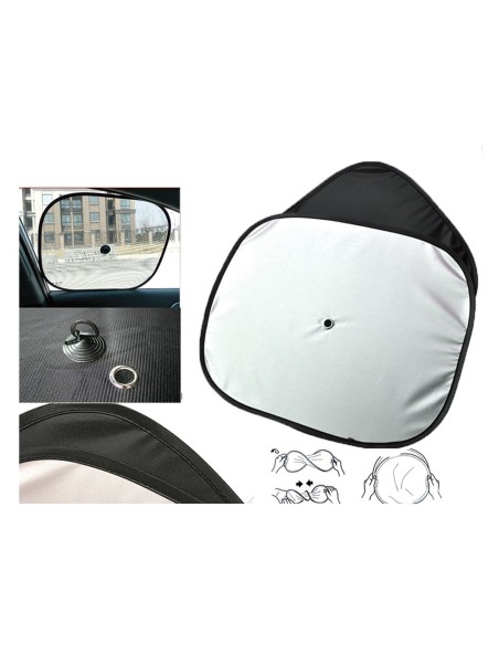 2 Pezzi Tendina Parasole Laterale Auto 44X38cm Argento