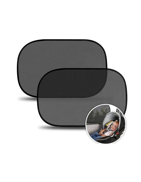 2 Pezzi Tendina Parasole Laterale Auto In PVC 44X38cm Colore Nero