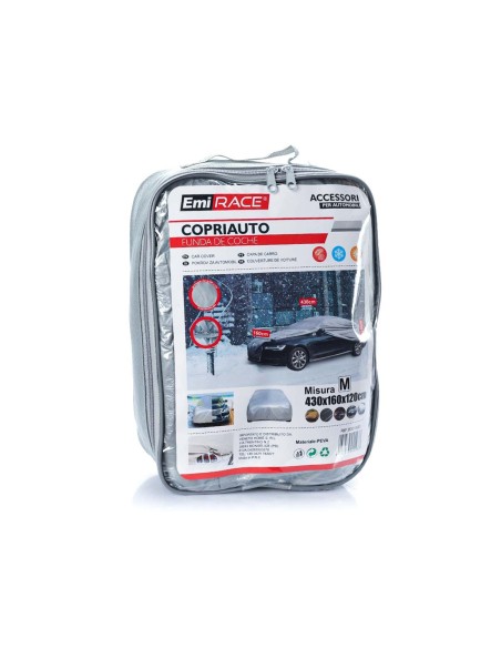Telo Copriauto da Esterno Per Berline Misura M 430X160X120cm Impermeabile Antigraffio Resistente