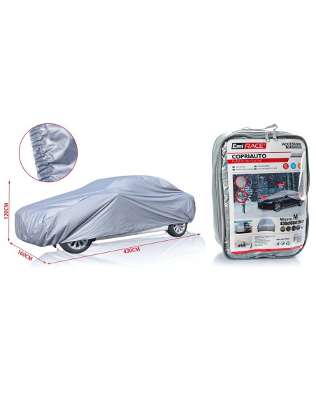 Telo Copriauto da Esterno Per Berline Misura M 430X160X120cm Impermeabile Antigraffio Resistente