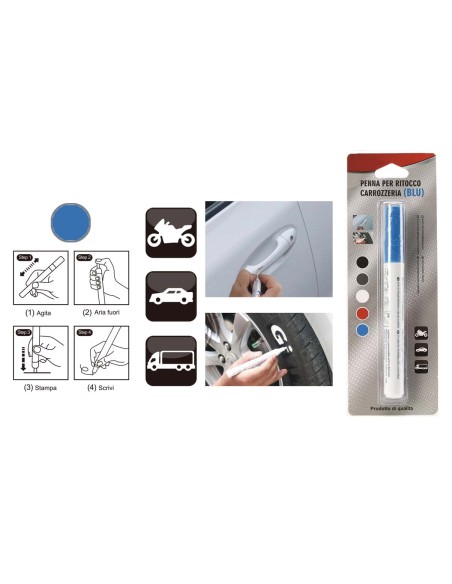 Penna Ritocco Carrozzeria Blu Cancella Graffi Leggeri