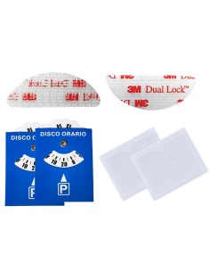 2 Adesivi Telepass + 2 Disco Orario In Plastica + 2 Portabollo Auto Parabrezza