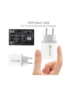 Caricatore 3 Porte USB QC3.0 USB-A 5V 2,1A Ricarica Veloce 2