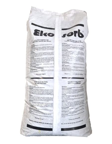 BARDAHL TORBA ELCOSORB Assorbe Ogni Tipo di Olio Dal Terreno Acqua Biodegradabile Galleggiante Idrorepellente Assorbente 800% 7K