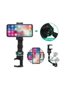 Porta Cellulare Specchietto Retrovisore da Auto Supporto Smartphone Mono Gancio 2