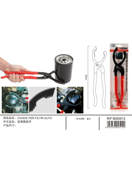 Pinza Rimozione Filtri Auto Modello Standard Tipo Pinza Pappagallo Regolabile Da 60-115mm