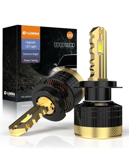 Kit Full Led Golden Key H7 120W 12000 Lumen 12V 6500K IP68 4 Volte Piu Luminoso