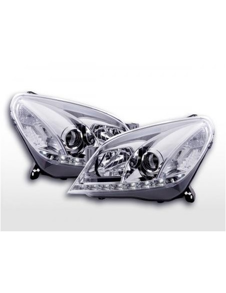 Faro Daylight LED DRL look Opel Astra H 04-10 cromato per veicoli con guida a destra
