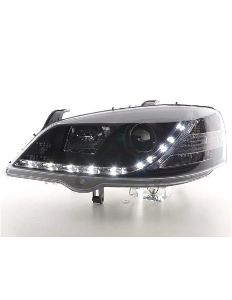 Daylight faro LED DRL look Opel Astra G 98-03 nero