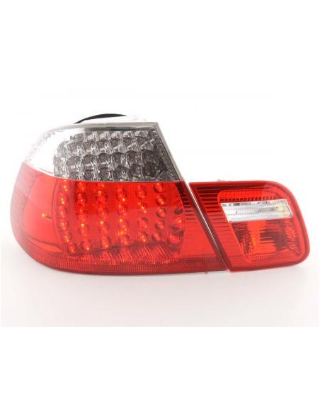 Fanali posteriori a LED set BMW Serie 3 Coupe tipo E46 99-03 trasparente / rosso