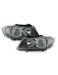 Fari Angel Eyes BMW Serie 3 berlina / touring tipo E90 / E91 05-08 neri