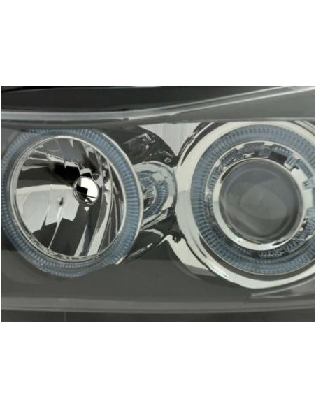 Fari Angel Eyes BMW Serie 3 berlina / touring tipo E90 / E91 05-08 neri