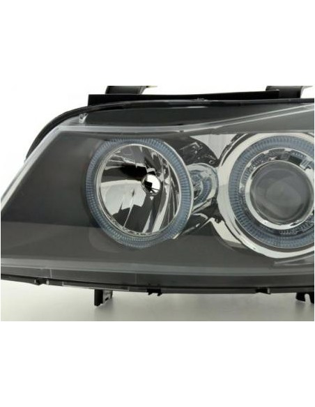 Fari Angel Eyes BMW Serie 3 berlina / touring tipo E90 / E91 05-08 neri
