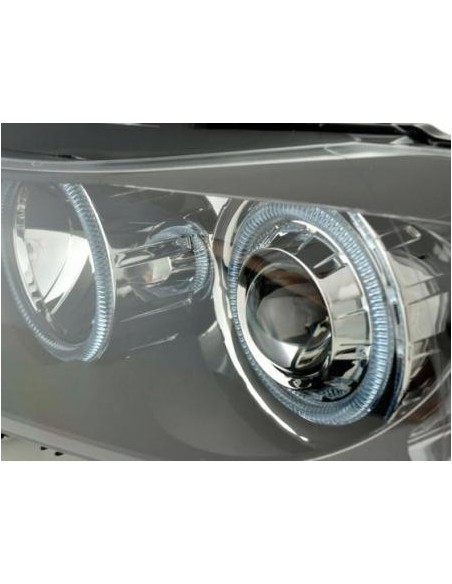 Fari Angel Eyes BMW Serie 3 berlina / touring tipo E90 / E91 05-08 neri