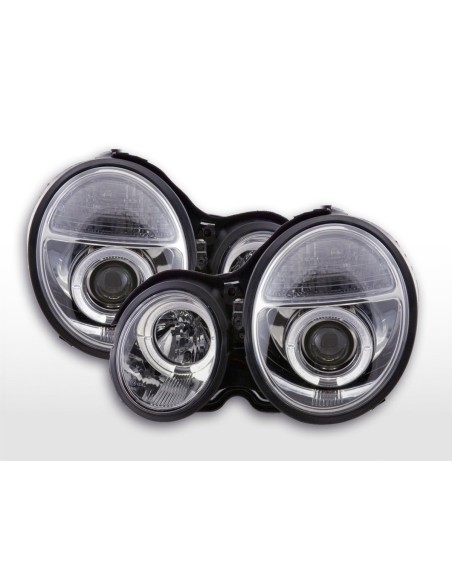 Faro Angel Eyes Mercedes Classe E tipo W210 99-01 cromato