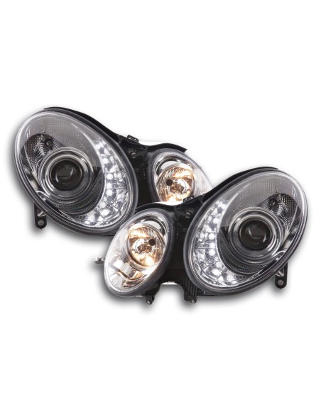 Faro Daylight LED DRL look Mercedes Classe E tipo W211 06-08 cromato